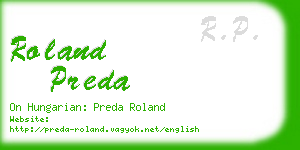 roland preda business card